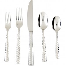 Fortessa Lucca Faceted 5 Piece 18/10 Stainless Steel Flatware Set FTSA1055